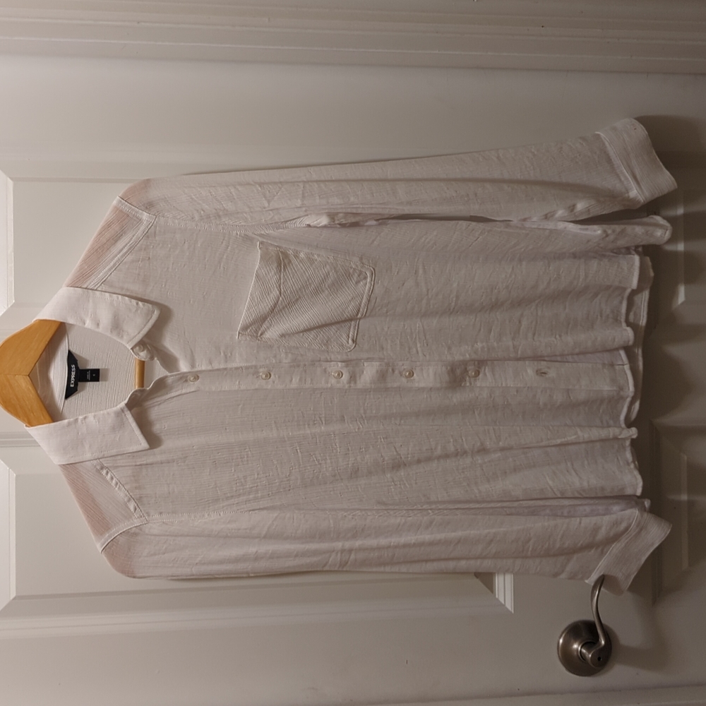 Express white crepe portofino shirt